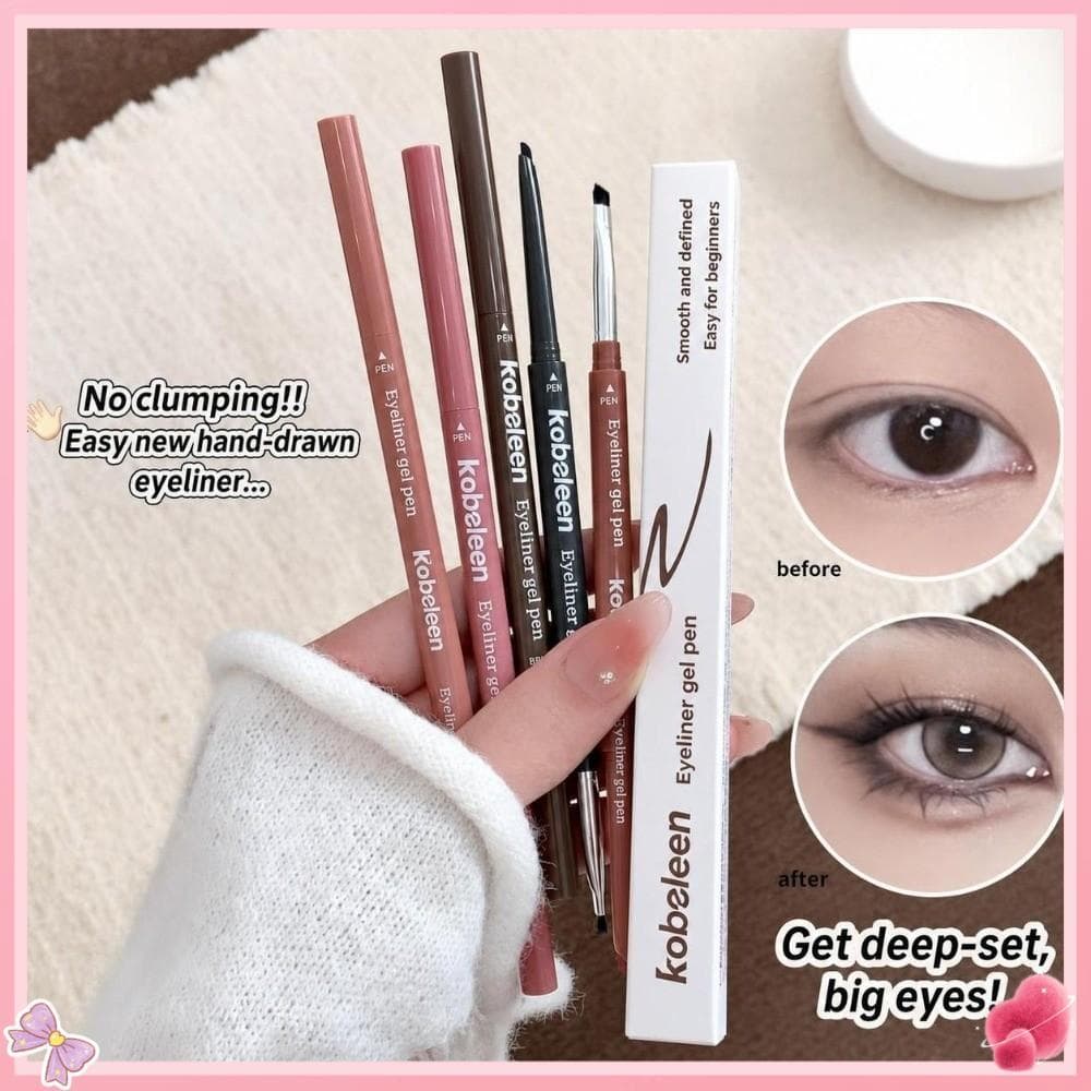Caneta De Gel Delineadora , Com Pincel Angular Lápis Delineador Ultrafino , Sombra De Olhos De Duas Cabeças