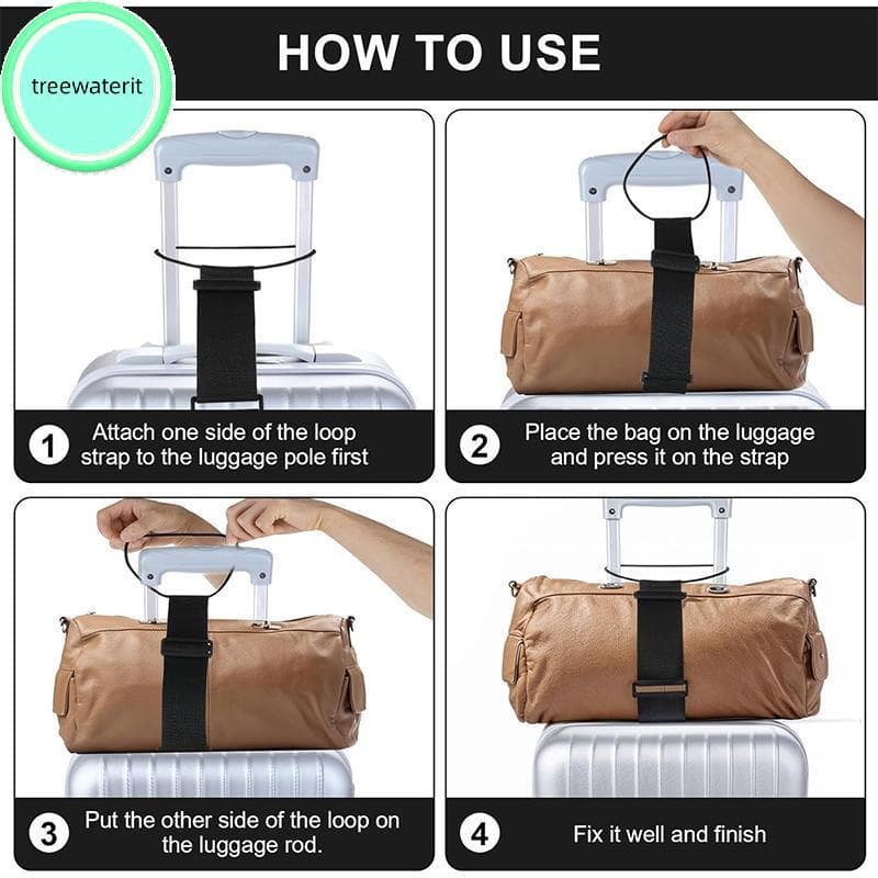 treewaterit Correias Elásticas Ajustáveis Para Bagagem , Cintos Seguros Mala Resistente Viagens Ao Ar Livre , Uso Em Aer