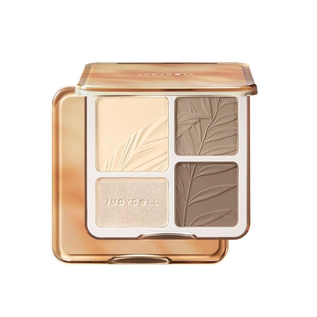 Paleta de Iluminador e Contorno JUDYDOLL, Iluminador Matte Compacto Tudo-em-Um para Contorno, Maquiagem Facial Variada,