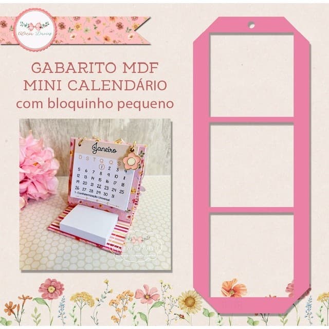GABARITO PARA MINI CALENDÁRIO COM BLOQUINHO POST IT 11078