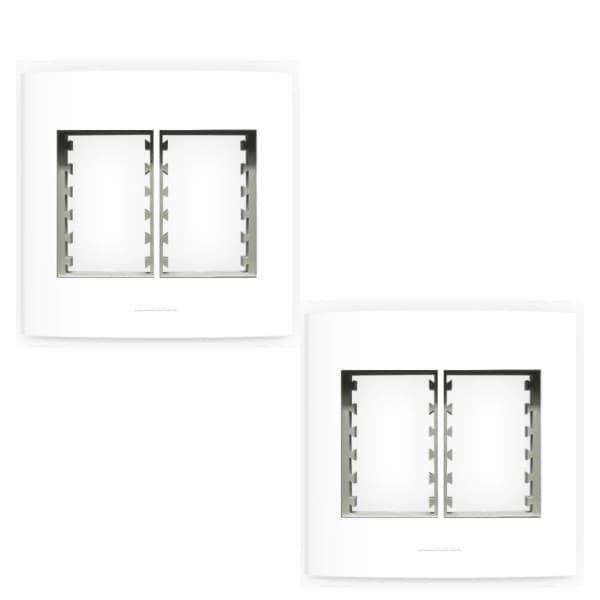 Kit 2 Placas 6 Módulos + Suporte 4x4 Branca - Alumbra