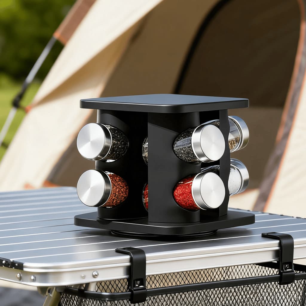 Porta Temperos Varios Tamanhos Condimento Cozinha Orgnaizada Inox Com Caneta Etiquetas Suporte Giratorio