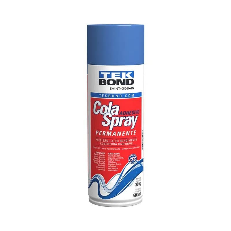 Cola Spray 500ml Permanente Couro Sapatos Carpetes Tekbond
