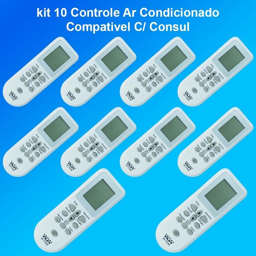 Kit 10 Controles Remoto para Ar-Condicionado Compatível com Consul – Substituto Universal bc bc