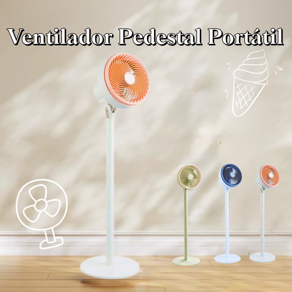 Ventilador Portátil Altura Regulável com 5 Hélices 3 velocidades