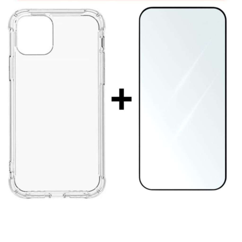 Kit 2 em 1 Capa TPU + Vidro Temperado 3D Compatível iPhone X XS 11 12 13 14 15 candy