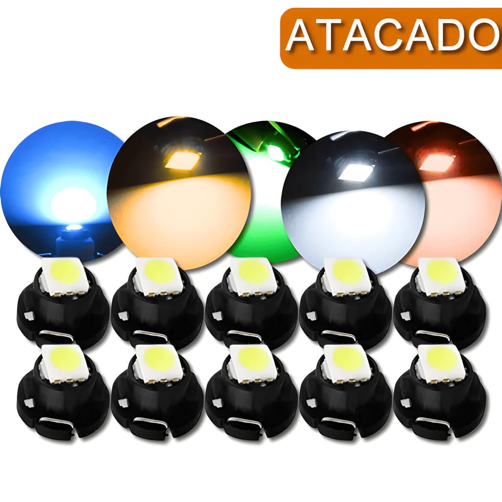 Kit 10 Lampada T3 8mm Painel Led Cores Atacado
