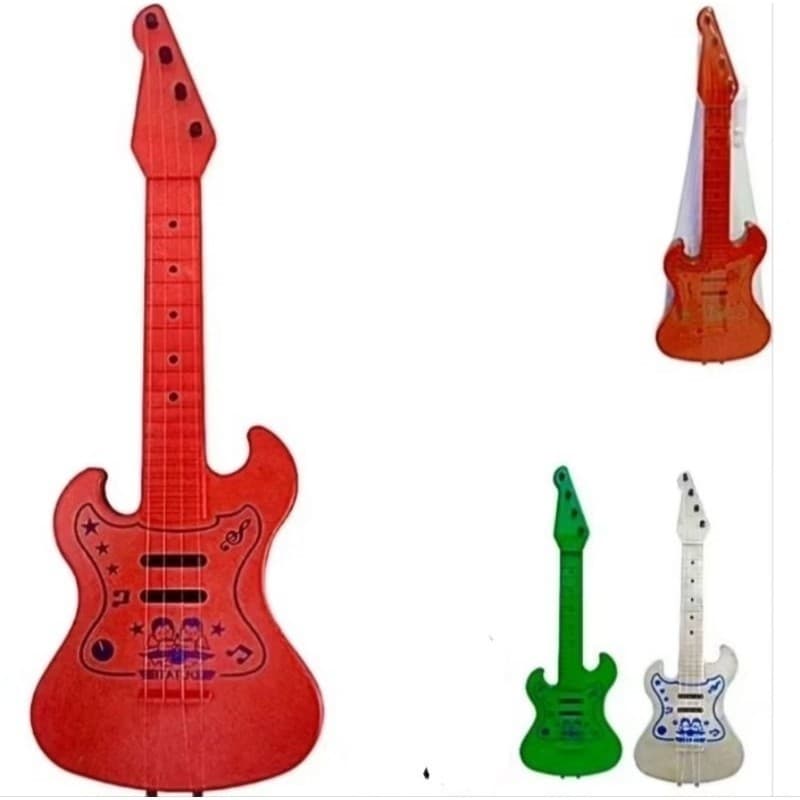 KIT 5 GUITARRA MUSICAL INFANTIL PLASTICA COLORIDA 4 CORDAS INFANTIL