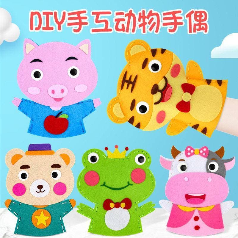 Sexta seção crianças diy Animal fantoche de mão não tecido costura artesanal Material pacote brinquedo do jardim de infâ