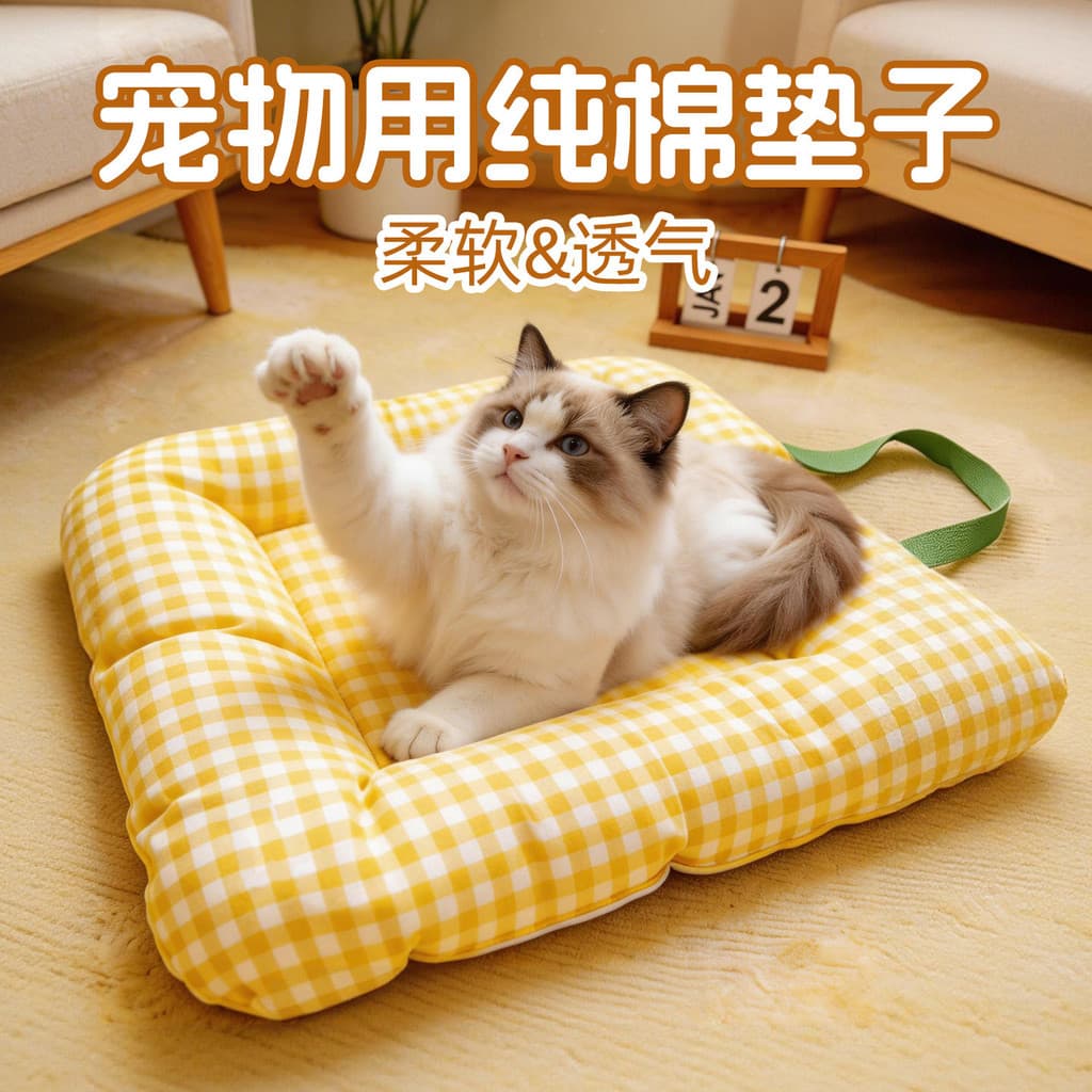 Pet quatro estações Universal respirável esteira de dormir gato cão esteira Multi-cena xadrez puro algodão cão gato maca