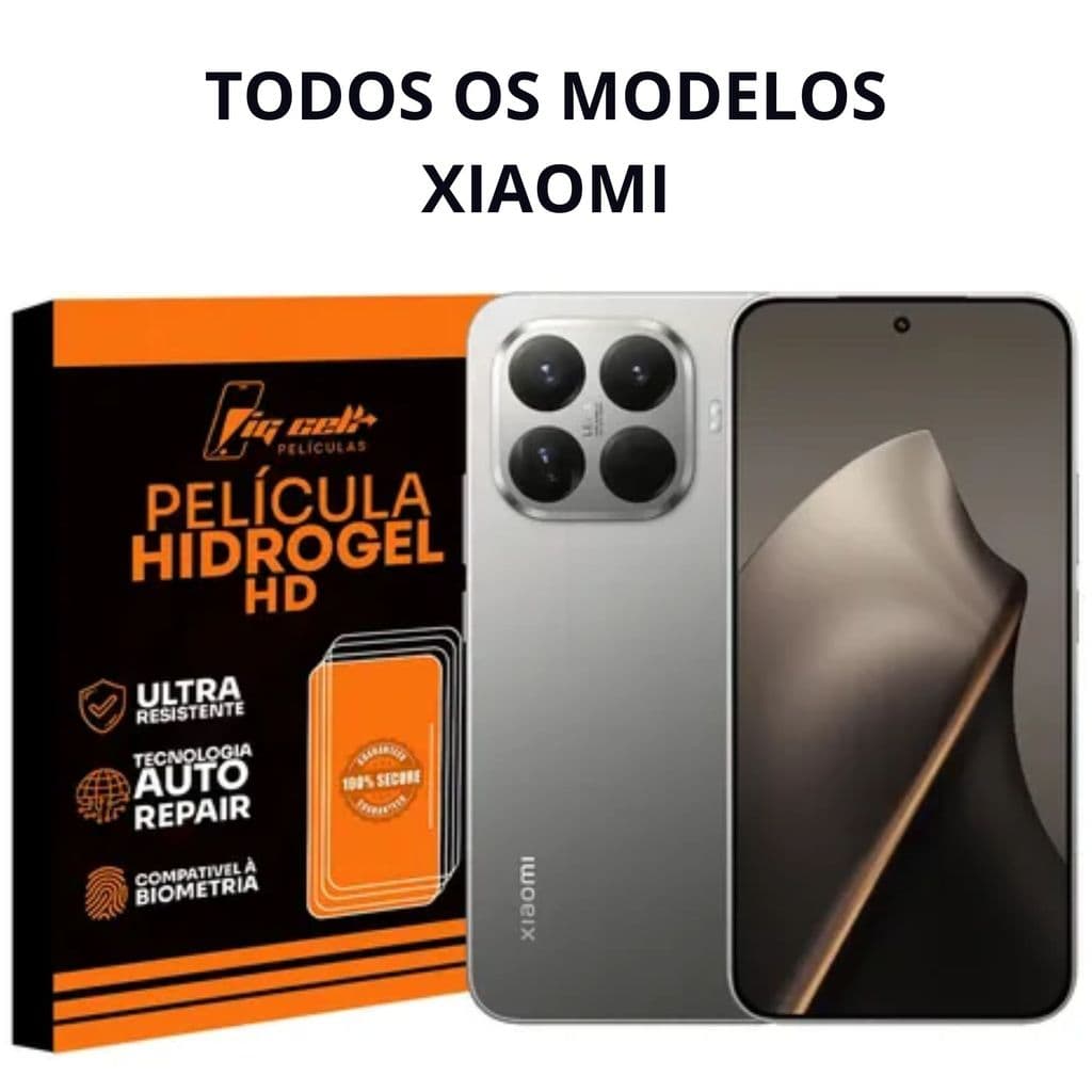 Película Hidrogel HD Transparente Xiaomi (Todos os Modelos) - Máxima Nitidez e Proteção