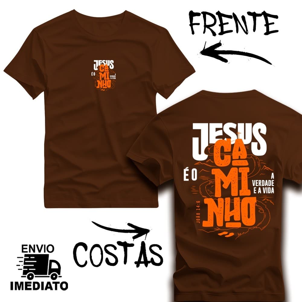 Camiseta Camisa T-Shirt Cristã Unissex Premium “JESUS É O CAMINHO” Gospel Fé Evangélica Algodão 100% Envio Rápido - 11
