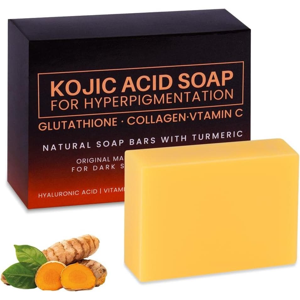 Sabonete de ácido kójico com cúrcuma, um sabonete clareador da pele, adequado para remoção de manchas faciais e corporai