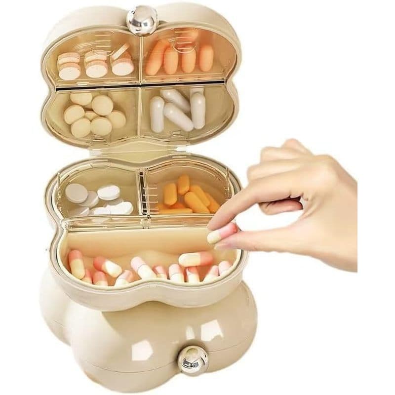 1 Pacote Organizador De Comprimidos Para Bolsa , Estojo De Viagem Com 7 Compartimentos , Caixa Compacta E Portátil , Per