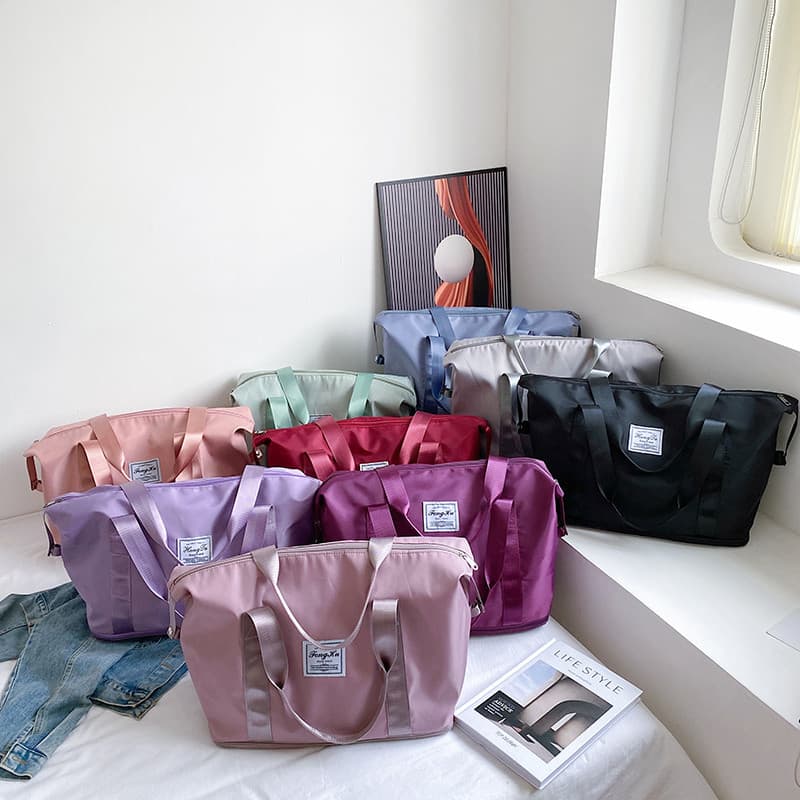 Bolsa de bagagem de mão de grande capacidade, bolsa esportiva para viagem, academia, leve, dobrável, bolsa de armazename