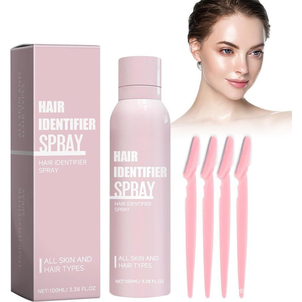Spray de identificação de pelos faciais Wenrny, usado para remoção de pelos faciais, 3,3 onças fluidas, vem com 4 lâmina