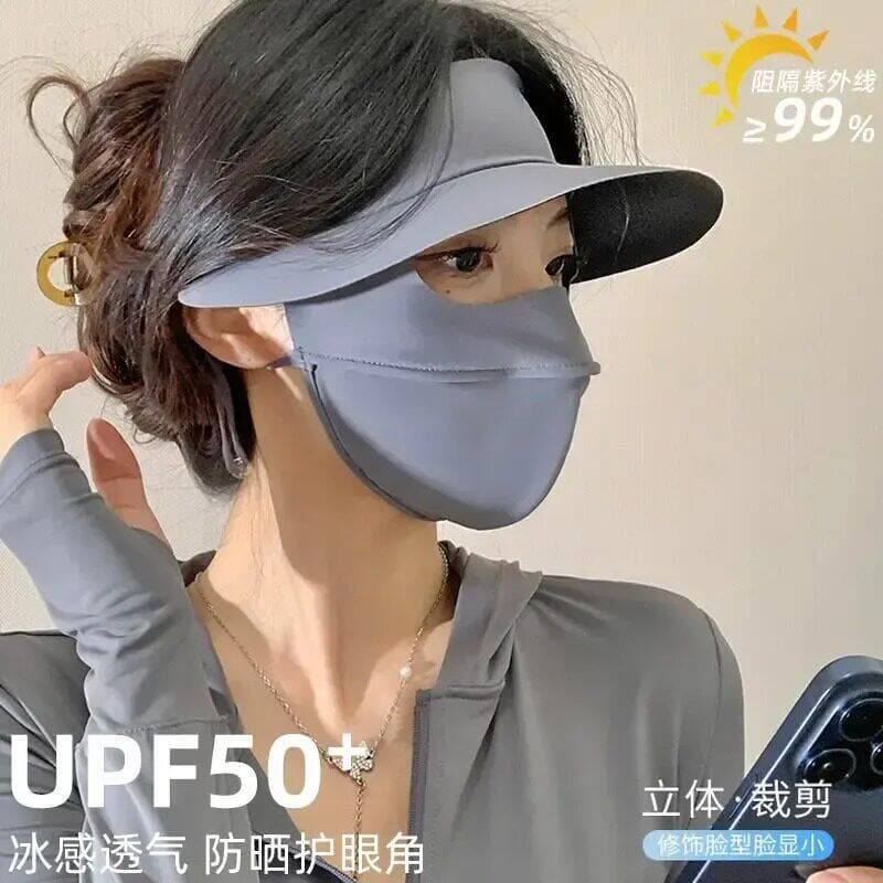 Sensação de gelo protetor solar máscara feminina verão Anti-ultravioleta respirável proteção para os olhos canto pára-so
