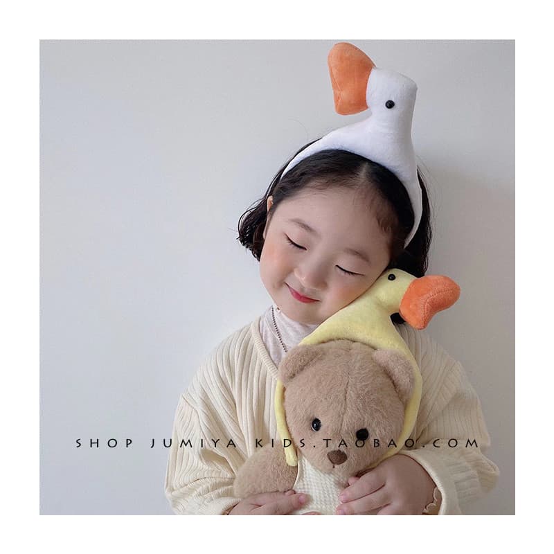 Ins estilo coreano estilo côncavo crianças bandana bonito grande ganso branco bebê estilo Animal menina de pelúcia banda