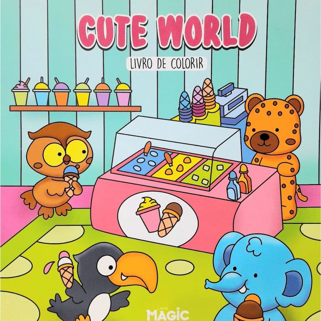 Livro para Colorir Pintar 24 Páginas Animais Capa Flexível