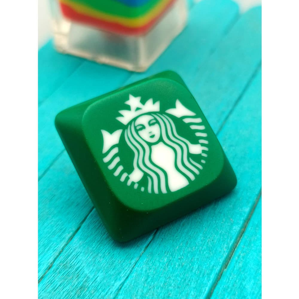 KT baixo eixo cruz estrela café sereia etiqueta teclado mecânico exclusivo artesanal resina bonito Keycap presente