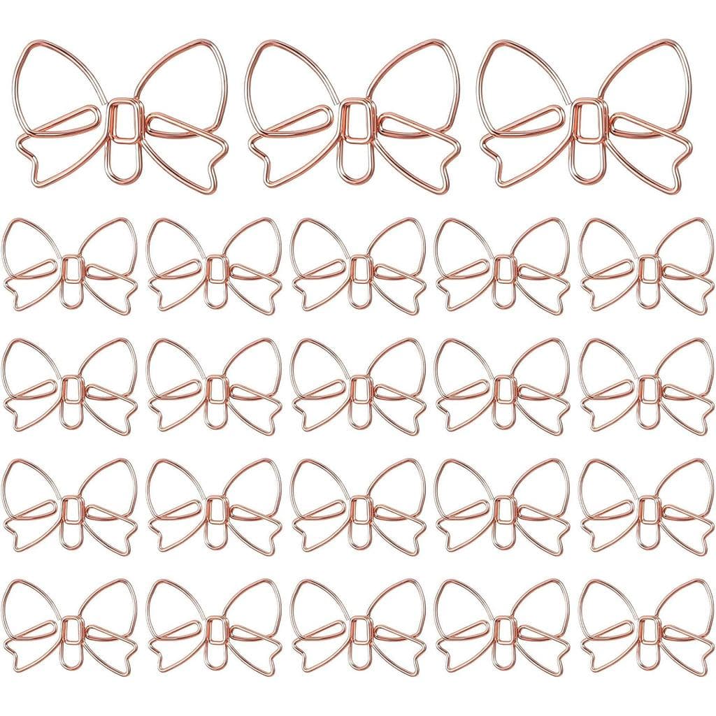 20 Peças de Clipes de Papel Decorativos em Forma de Laço, Mini Clipes de Papel em Forma de Laço, Clipes de Papel Diverti