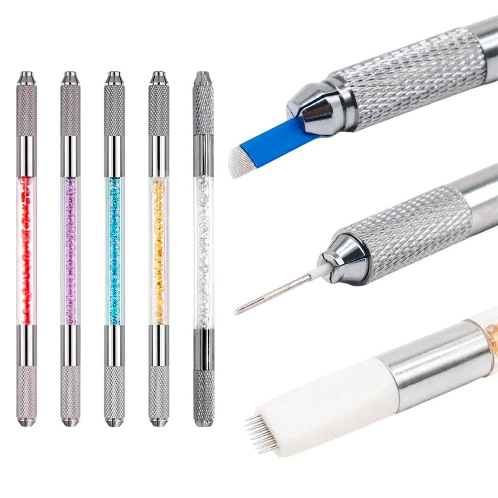 Caneta Tebori Micropigmentação Microblading Sobrancelhas Esterilizável Dupla