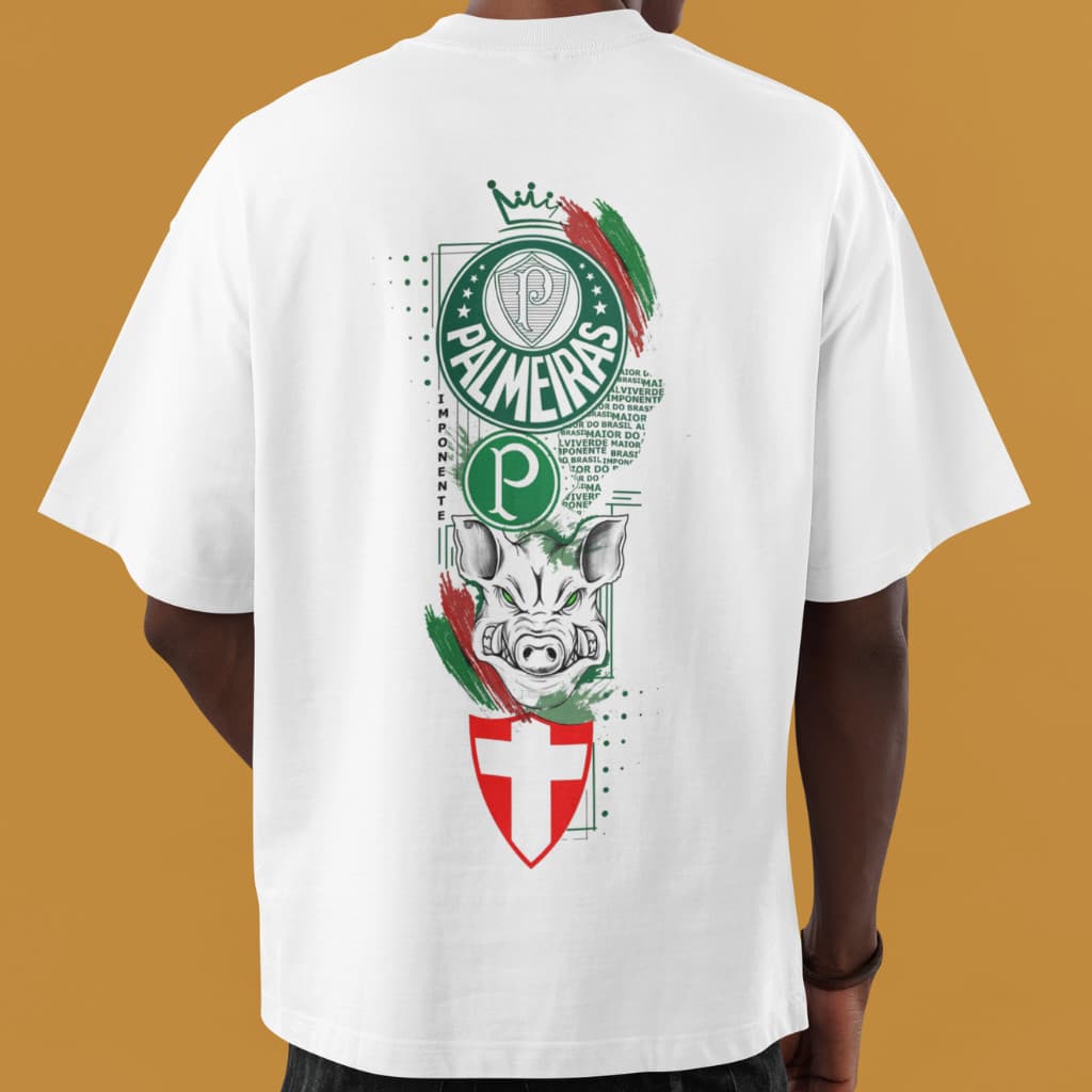 Camiseta Palmeiras Imponente Porco 1914 Alviverde Torcedor 100% Algodão