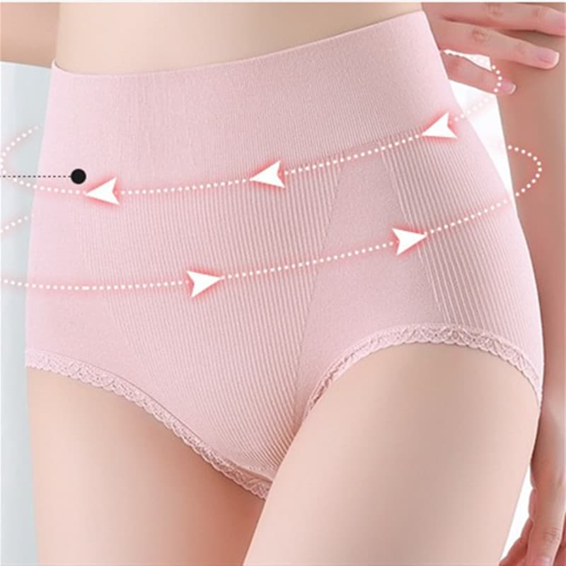Cuecas femininas de cintura alta espessadas, quentes, Slim fit, virilha de algodão puro, sem costura