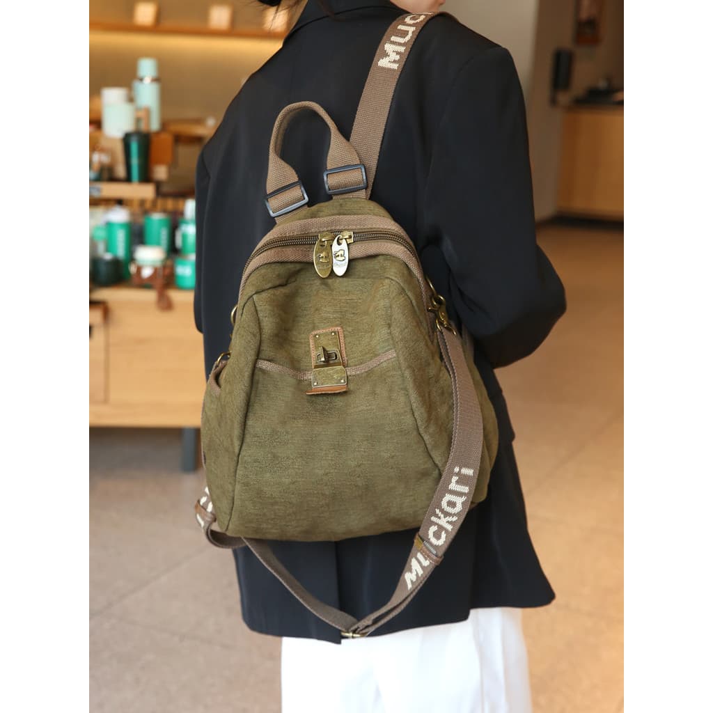 Outono inverno sacos Retro lona mochila feminina 2026 novo estilo Design nicho mochila moda Casual Commuter saco