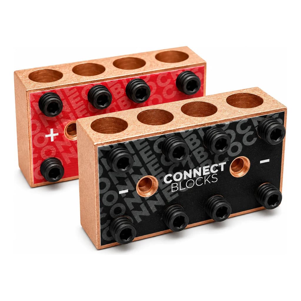 Bloco Distribuidor Barramento 100% Cobre Energia Som 4x4 8 Vias Par Som Automotivo