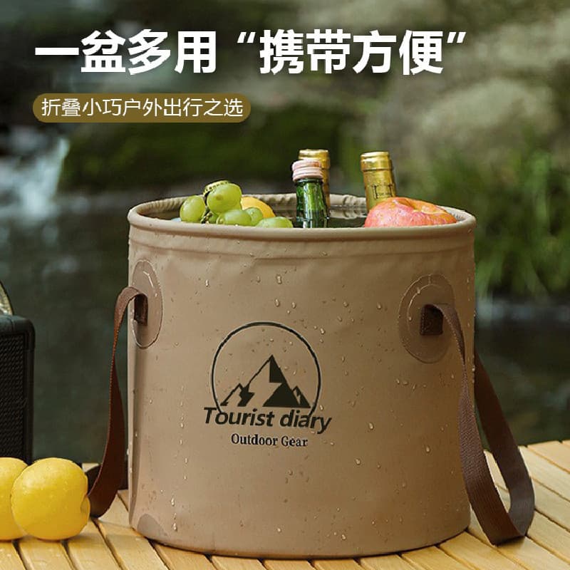 ￼ Balde de água dobrável de 20L para camping, bolsa portátil para banho de pés ao ar livre, lavatório de viagem, balde d