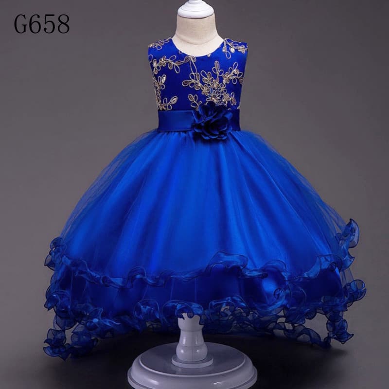 Vestido Tutu de Princesa para Meninas com Bordado de Flores para Festa de Natal, Vestido Elegante para Crianças de 3 a 1