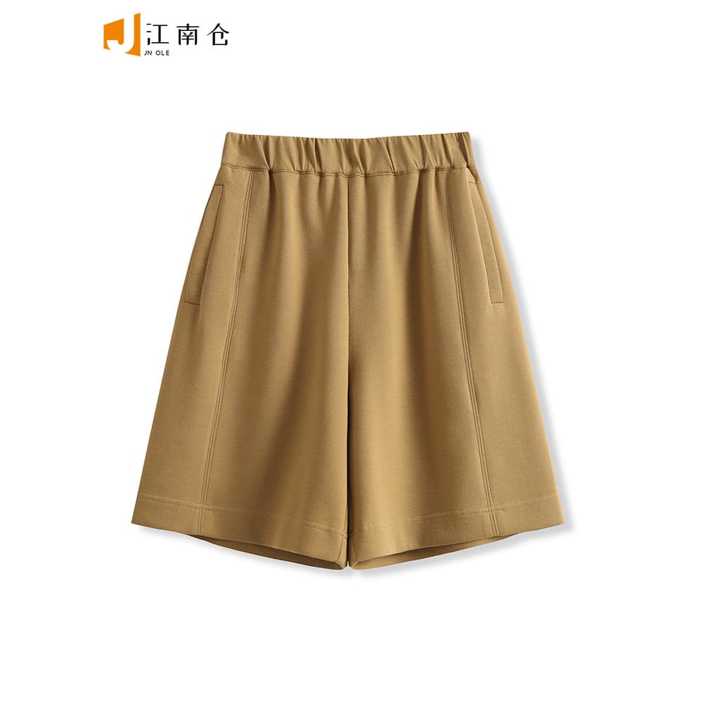 Jiangnancang||Armário Mil Yuan!Perda de alta qualidade da linha de luxo!Shorts de algodão ar Q elástico cintura alta est