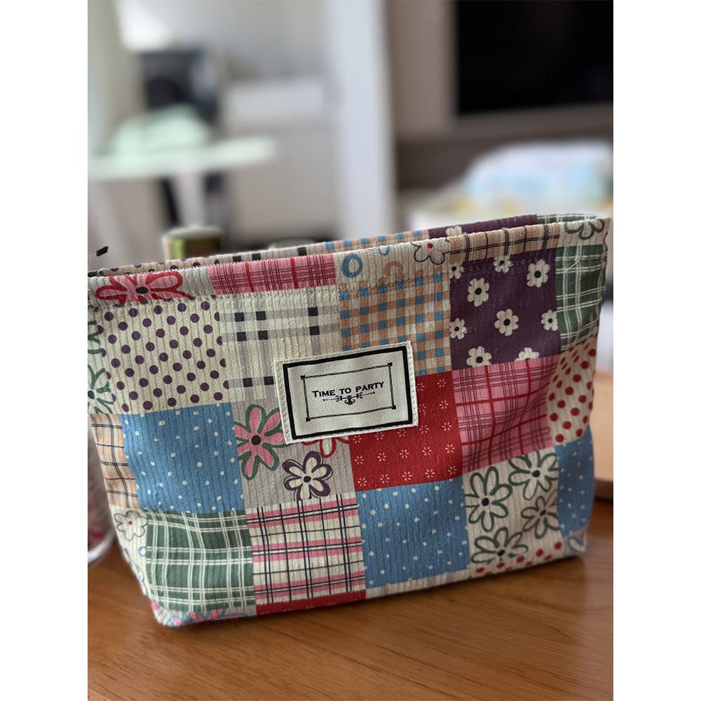 Novo estilo étnico Retro cor combinando saco cosmético feminino grande capacidade portátil ins saco cosmético produtos d