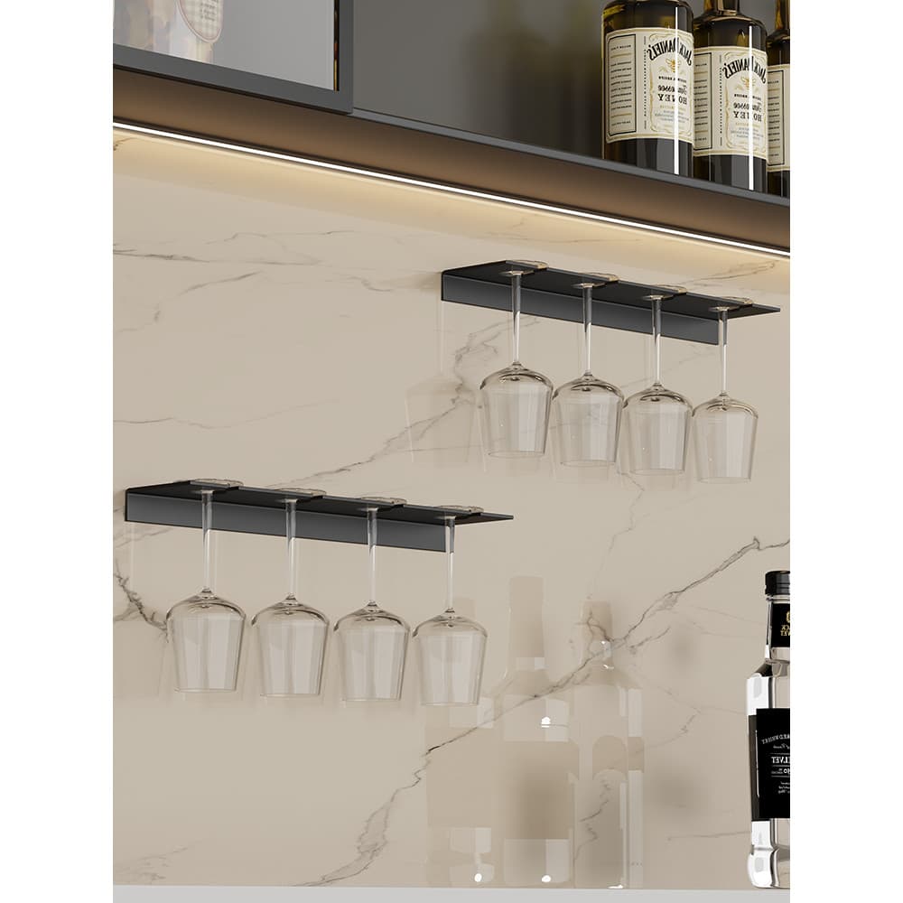 Rack de vidro de vinho de cabeça para baixo rack de armazenamento de taça luz luxo 2025 novo estilo sem perfuração rack