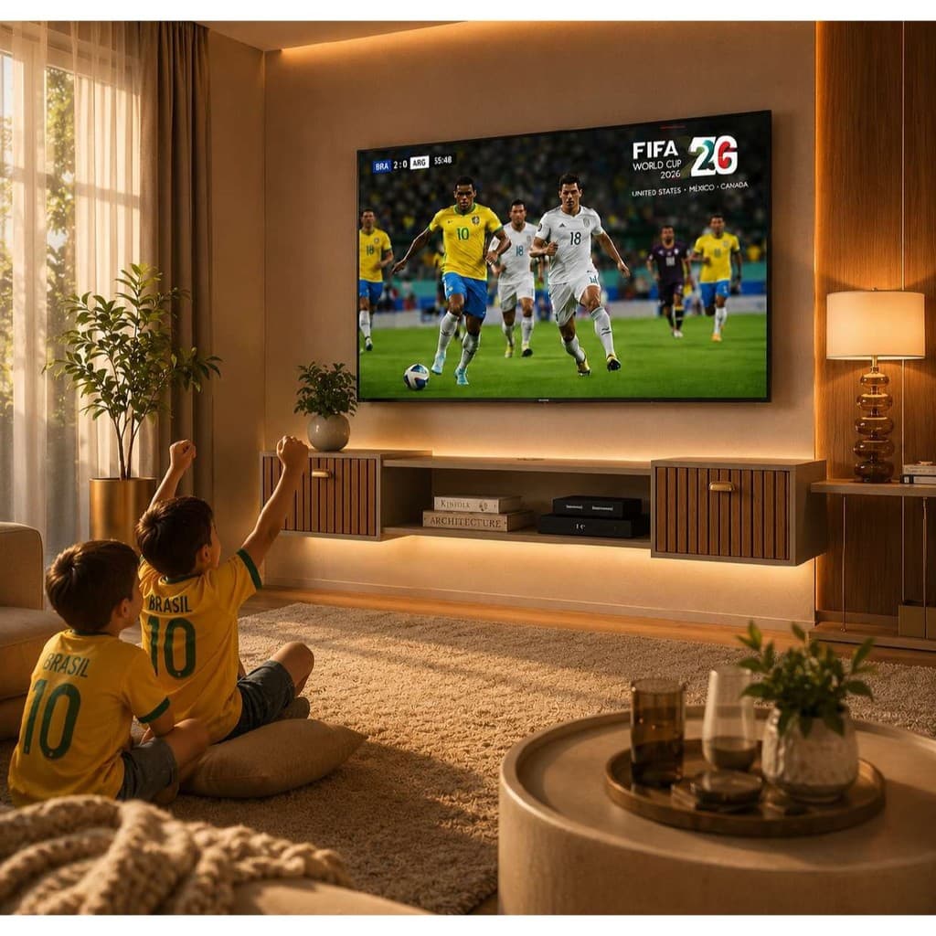 Rack Leão para 75  polegadas 1.80CM Suspenso Home com 2 Portas para Tv de Até 75 Polegadas