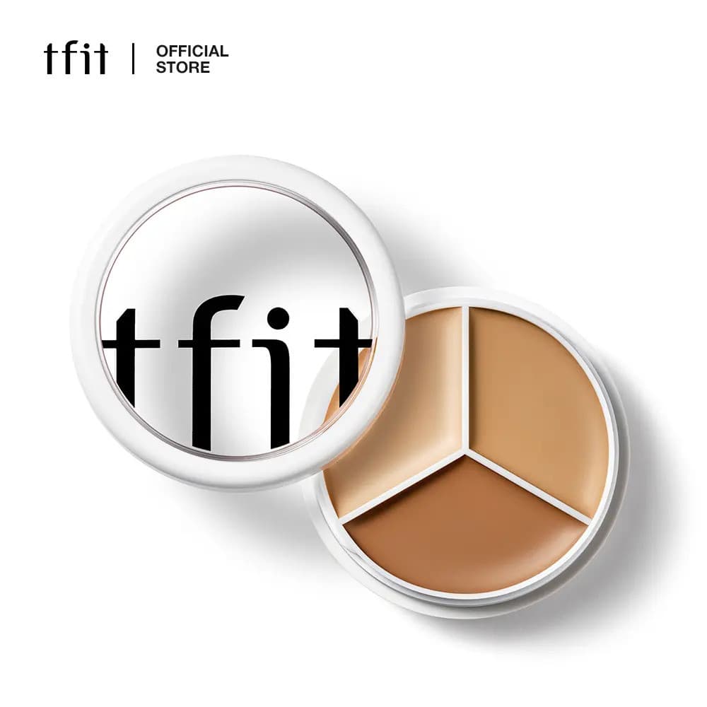[TFITOFFICIAL]Corretivo CoverUpPro 15g/0.52oz, Maquiagem Coreana, Paleta de 3 Cores, Corretor de Cor, Cobertura Total, O