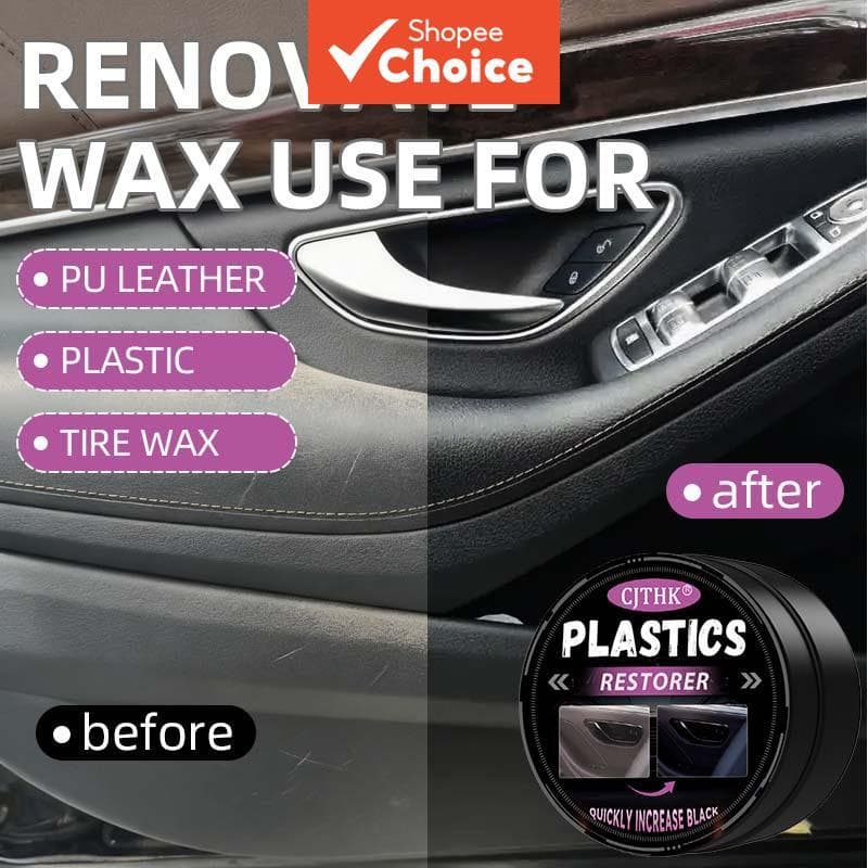 Restaurador de Plástico para Carro Renovação de Couro Cera para Painel Renovação de Superfície Escura Revitalização de