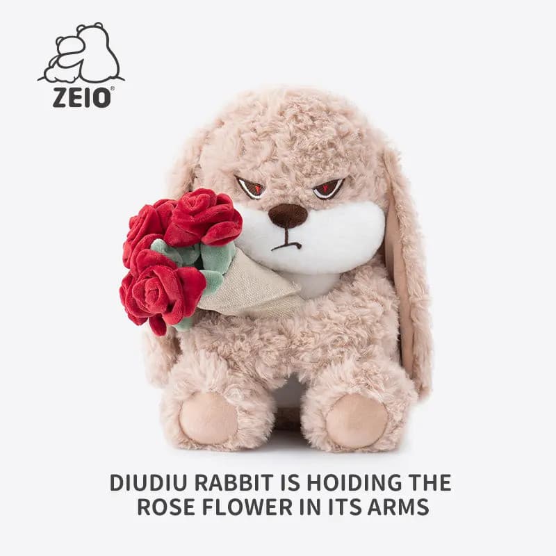 [ZEIO TOYS]RoseDiuDiu  plush toy rabbit doll cute rabbit baby doll  boys and girls birthday gift, holiday gift, gift for