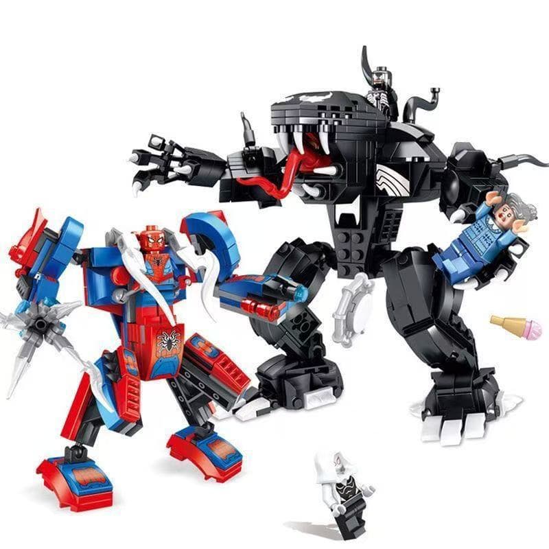 700 PCS Lego Blocos de Construção Super-herói Venom Wars Spiderman Mecha Boy Brinquedo Montado