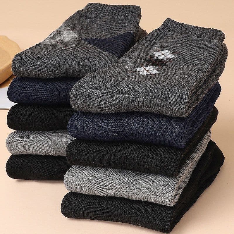 5-10 pares forro de lã quente meias espessadas meias masculinas outono inverno homens de meia-idade idosos boca solta To