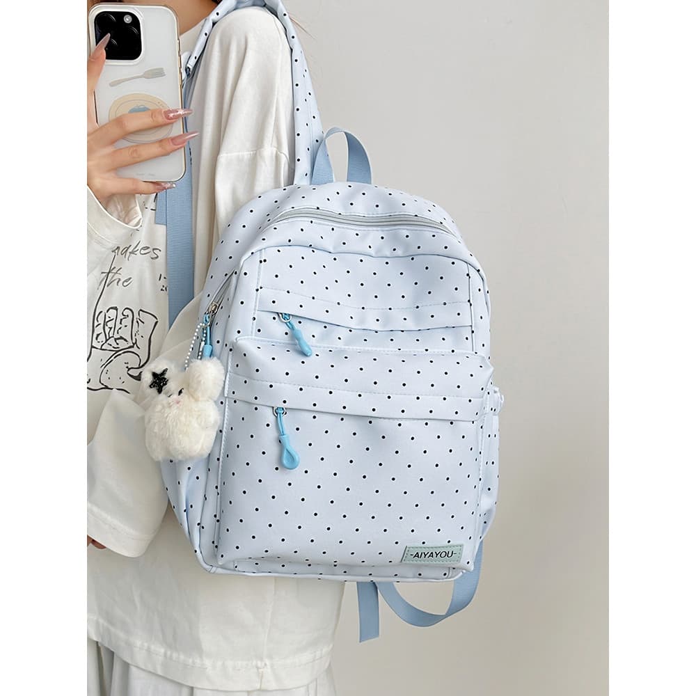 Pequeno fresco bolinhas bonito menina coração compras luz pequena mochila júnior estudantes do ensino médio mochila All-