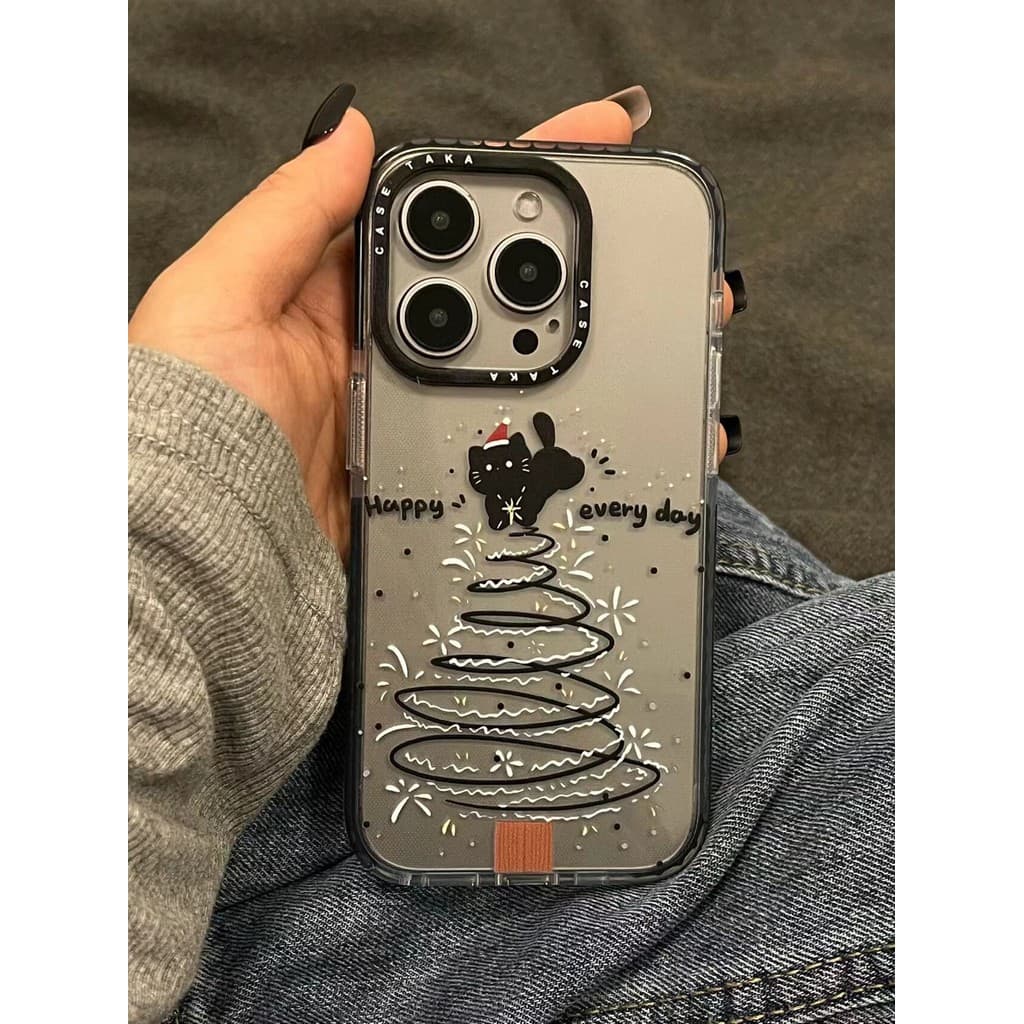 capinha iphone 13 capa iphone 13 pro max case iphone 13 pro max Cor primária Natal Pequeno Gato Preto Soft Shell 17pro A