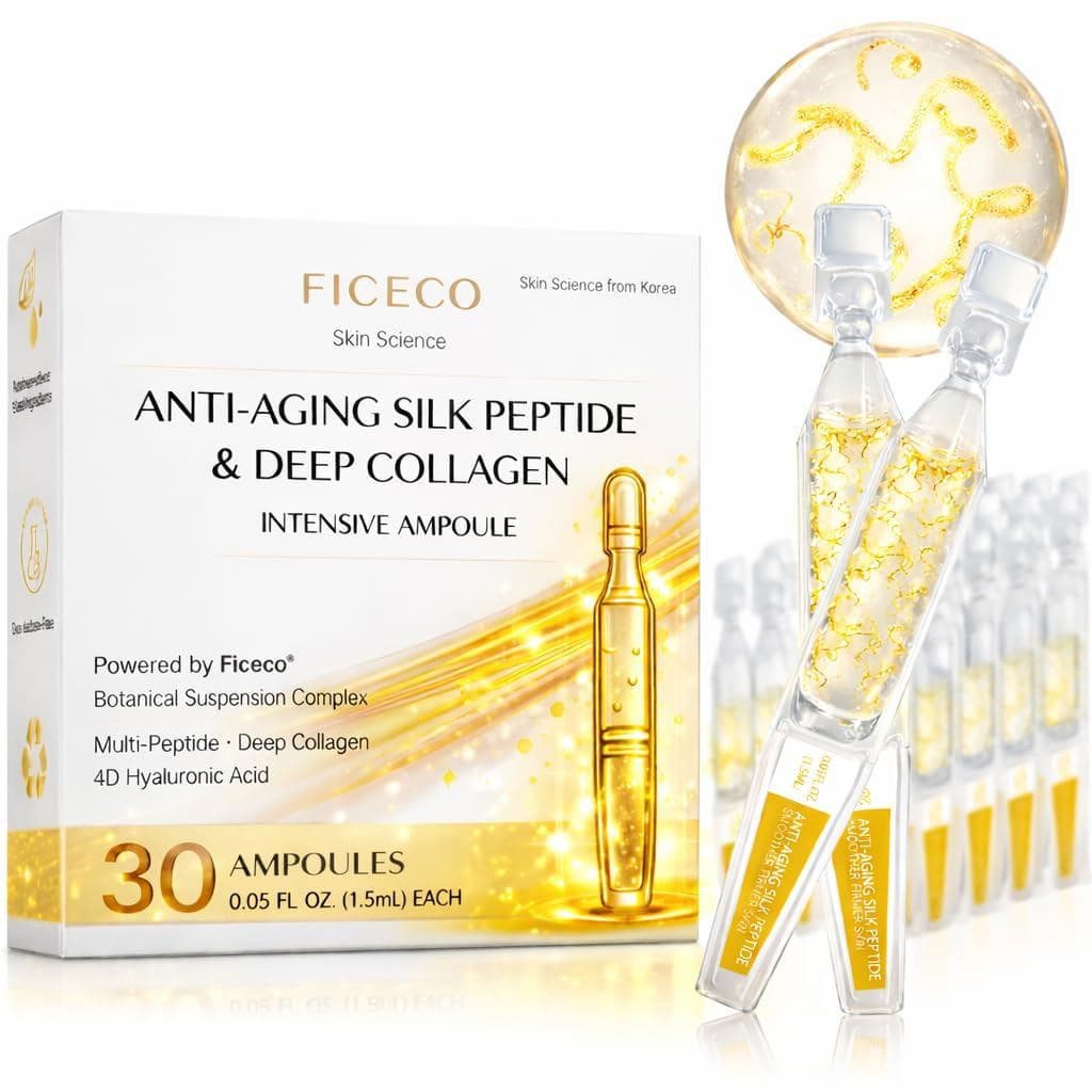 Sérum Lifting com Peptídeos de Seda, Ampola Hidratante Anti-Envelhecimento, Complexo Multi-Peptídeos, Colágeno, Niacinam