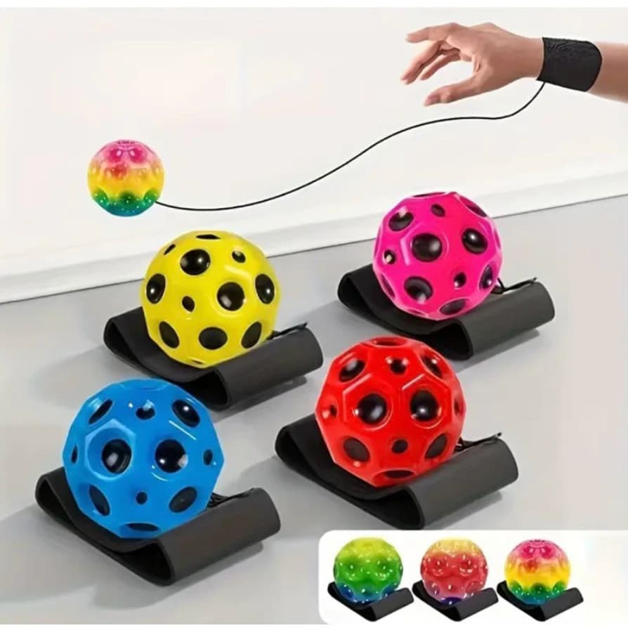 Kit 15 SUPER Bola BOLINHA LUNAR Espacial De Borracha Formato Lunar saltitante