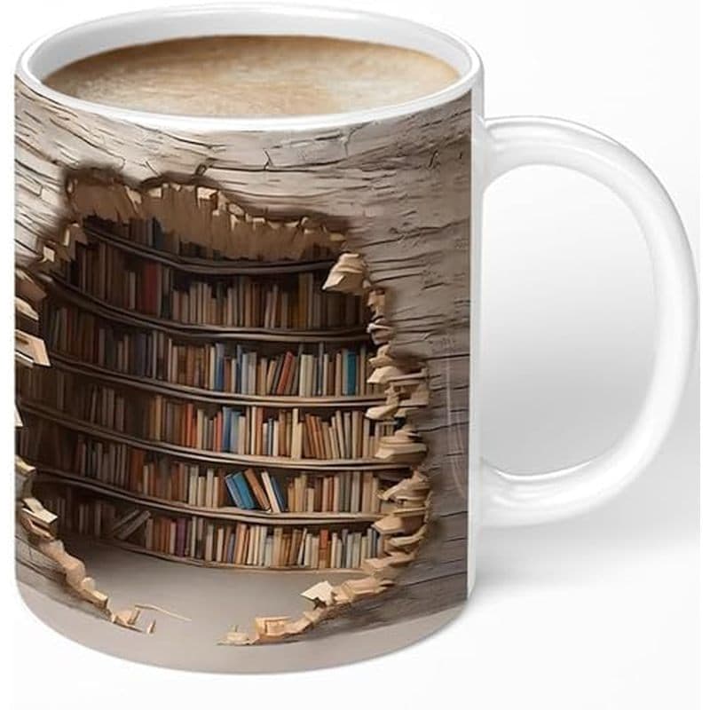 Caneca De Estante De Biblioteca , Café De Cerâmica Reservada Legal , Presentes Para Amantes De Livros Leitores Criativa