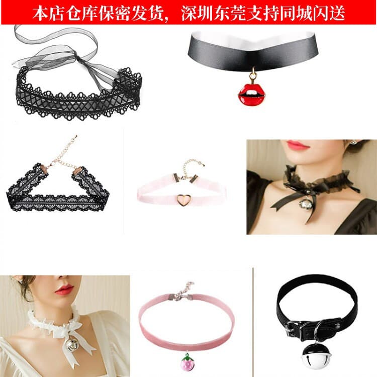 Moda europeia americana macia menina colar de renda masculino feminino cd caído Cross-Dressing pequeno fresco jóias femi