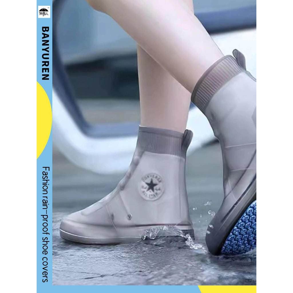 Botas de chuva masculinas e femininas, capa impermeável para sapatos, uso externo, antiderrapante, Silicone, capa para b