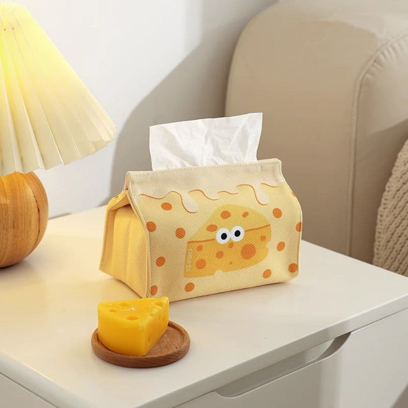 Bonito surpresa queijo caixa de tecido bonito dos desenhos animados caixa de papel sala estar jantar simples Desktop tec
