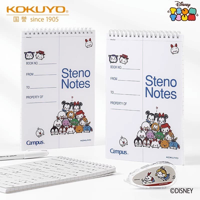 [Série Disney Songsong] Japão Kokuyo Kokuyo Caderno de mão curta em espiral dupla Alunos da escola primária Caderno port